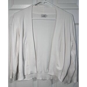 Cielo White Open Front Cardigan Shrug Womens XL Lightweight Knit